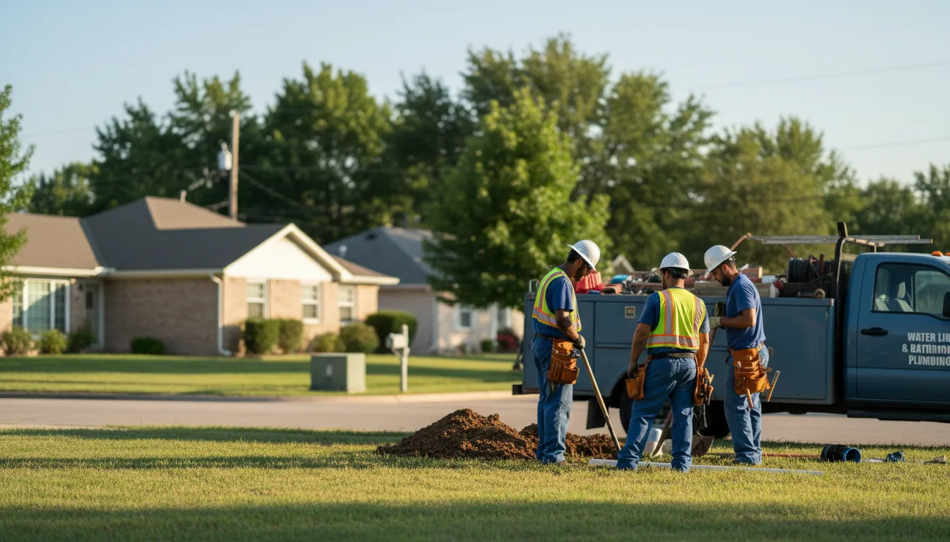 Residential water line and bathroom plumbing service in Glenfield, ND